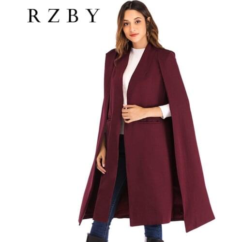 Women Trench Coat Elegant Casual Cape Open Front Split Poncho Outwear Charming Shawl Casual Side Slit Clothing RZBY062