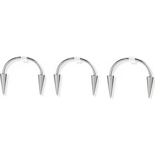 1PC Dracula Nail Septum Piercing Tiger Tooth Nail Stainless Steel C Rod Smile Lip Piercing Zomibe Vampire Tooth Decoration Punk