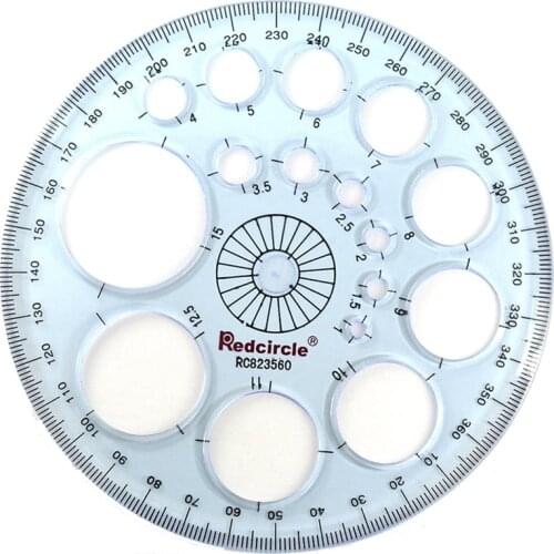 1pcs Full Circle Protractor Drawing Circle Template Drawing Ruler Semicircle Angle Ruler Designer Stationery Office Supplies
