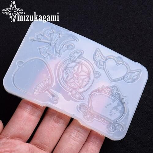 1pcs UV Resin Liquid Silicone Mold Fan Pumpkin Magic Wand Charms For DIY Resin Molds Making Jewelry Finding Accessories