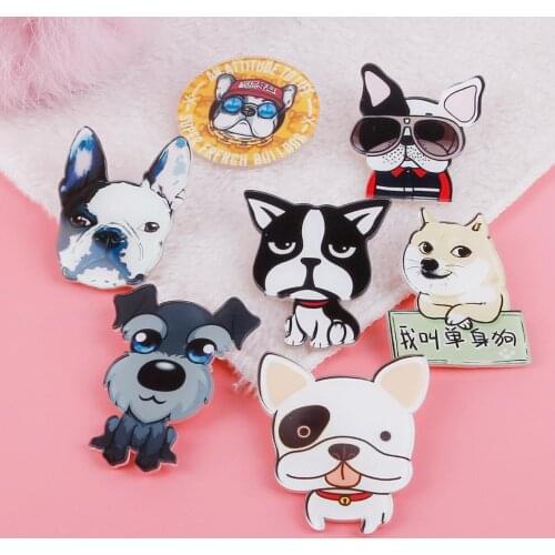 1 PC Icons on The Backpack Cute Cartoon Acrylic Badges Jeans Decoration Pet Dog Badge for Clothes Corsage Pin Brooch Badge