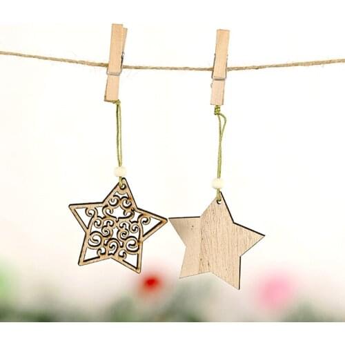 12pcs Christmas Tree Ornaments Wooden Pendant Christmas Decorations for Home 2021 New Year Gifts Noel Natal Crafts Navidad Decor