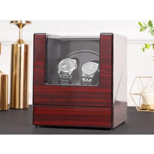 2+0 Wooden Automatic Watch Winder Holder Display Jewelry Mechanical Watch Motor Shaker Winding Box High Class Storage Organizer