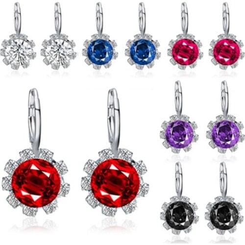 2021 Multi-color Crystal Rhinestone Drop Earring Drop Earring for Women Girls Wedding Jewelry Korean Fashion Gifts