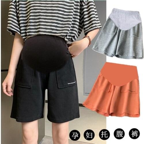37422# Maternity Pants Summer Cotton Pants Loose Comfy Belly Support Pants Elastic Waist Maternity Trousers
