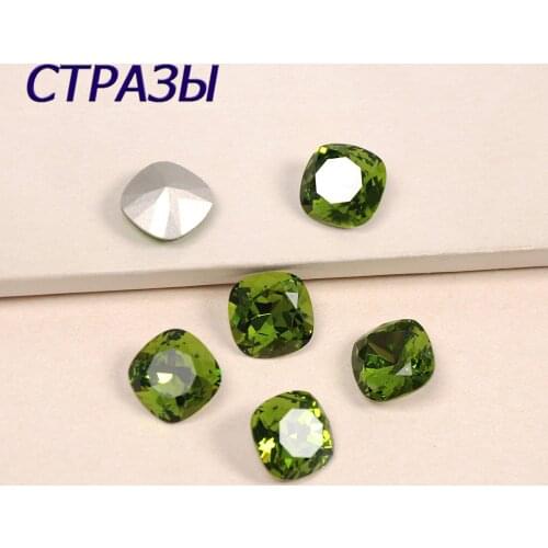 4470 Olivine Glitter Sew on Rhinestones Crystal Crystal Glass Sewing Stone Pointed Rhinestone Wedding Dress Art Jewelry Stone
