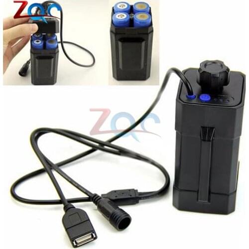 4x 18650 Cycling Safety Waterproof Battery Pack Case House Cover For BicycleTail Light Headlight War