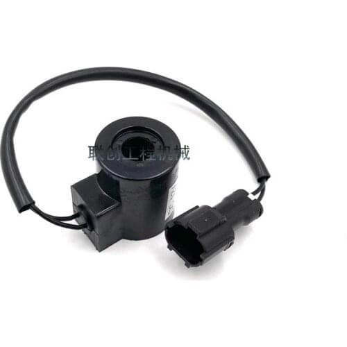 Free shipping for Komatsu PC30/35/40 Safety lock solenoid valve coil hydraulic pump pilot solenoid valve coil digger accessories