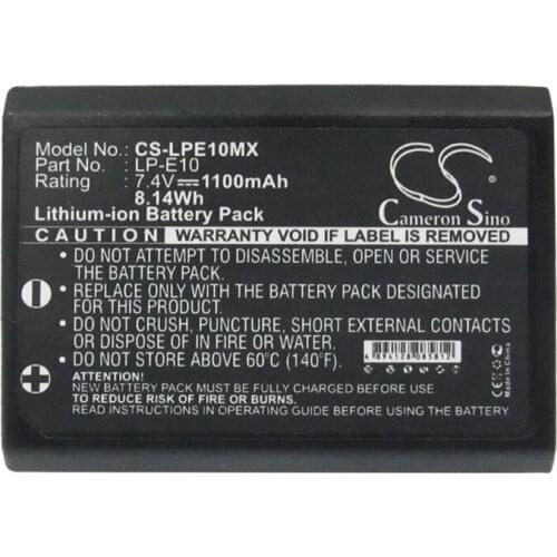 CameronSino for CANON EOS 1100D 1200D KISS X50 REBEL T3 REBEL T5 LP-E10 battery