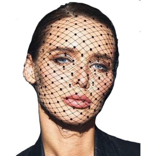 Fascinator Crystal Beaded Birdcage Black Headband Veils Hair Accessories Wedding for Bridal White Face Net Mask Charming