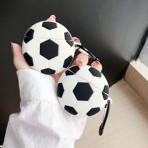 Soccer Case for Airpods Silicone Football Earphone Protective Cover Sport Style for Airpods 2 Case Cover for Apple AirPods 1 2