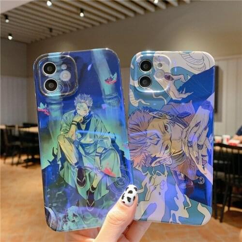 Jujutsu Kaisen Itadori Yuji Blu-Ray Phone Case Cover for Iphone 12 Pro Max X XR XS MAX 6 7 8 Plus 11 Pro Max