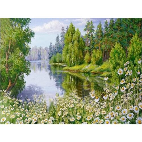 DIY Diamond Embroidery Flowers 5D Nature Scenery Picture Full Square Rhinestones Mosaic Needlework Hobby Home Decoration TY475