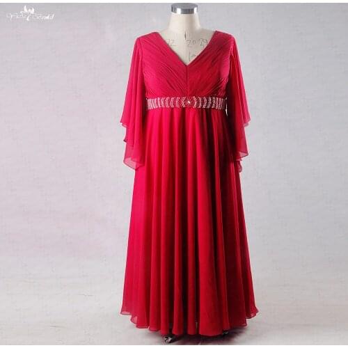 RSE752 Long Red Evening Dress Vestido De Festa Longo Plus Size