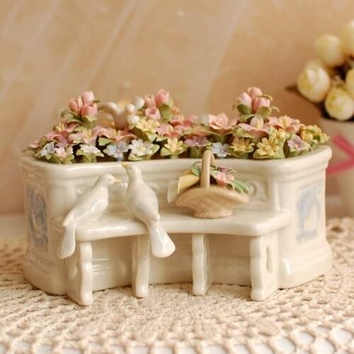 European High-end Music Box Ceramic Crafts Baige Garden Personality Creative Wedding Gifts