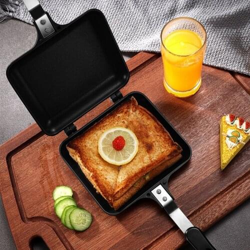 Gas type sandwich bread mold double-sided frying pan toast mold baking plate non stick energy saving durable breakfast pot