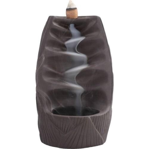 Ceramic purple clay monk incense burner home deco
