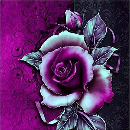 Kexinzu Full 5D DIY fashion Square Diamond Painting"Purple rose"3D Embroidery Cross Stitch Rhinestone Mosaic Home Decor Gift K5