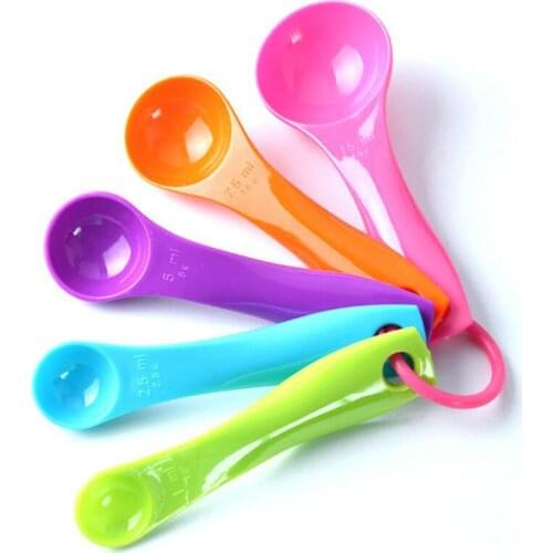 Colorful Plastic Kitchen Measuring Cups Ergonomic Handle Sugar Cake Baking Spoon Household Measuring Scoop