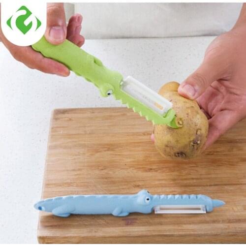 Kitchen gadgets Creative ceramic peeler Fruit Vegetable Tools potato Peelers Wheat stalks handle crocodile shape apple slicer