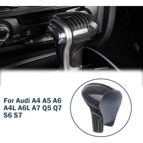LHD Car ABS Carbon Fiber Look Speed Gear Shift Knob Cover Cap Sticker Trim For Audi A4 A4L A5 A6 A6L A7 Q5 Q7 S6 S7 2009 -2016