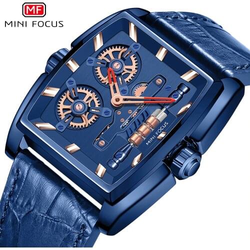 MINI FOCUS Mens Watches Top Brand Luxury Design Quartz Watch Wrist Men Stainless steel mesh belt or Leather Strap 30m Waterproof