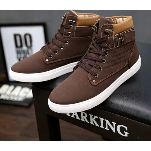 Men Boots High Top Canvas Shoes Spring Autumn Fashion Sneakers New Riding Equestrian Casual Shoes Retro Flock Classics Trainers