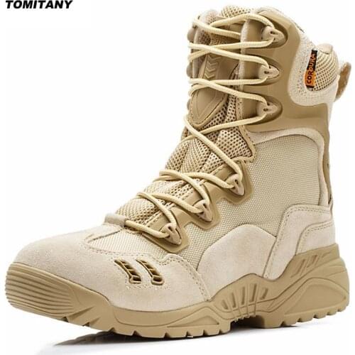Men Trekking Outdoor Shoes Mountain Climbing Hunting Sneakers Mesns Military Tactical Combat Desert Boots Man Hiking Shoe