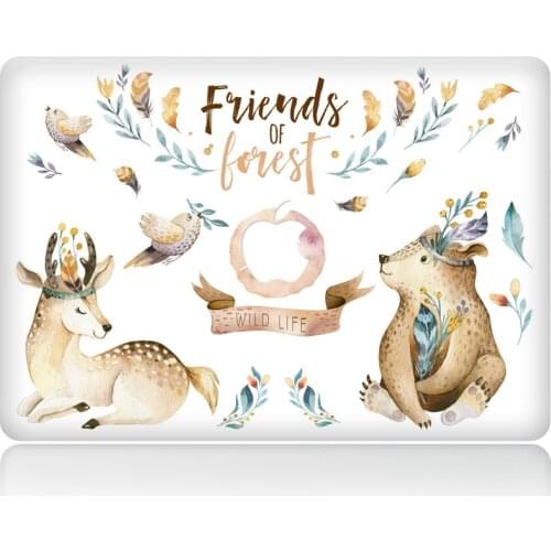New Cartoon Animal Friends Laptop Decal Notebook Sticker For MacBook Air Pro Retina11" 13" 15"Vinyl Mac Body Full Cover Skin