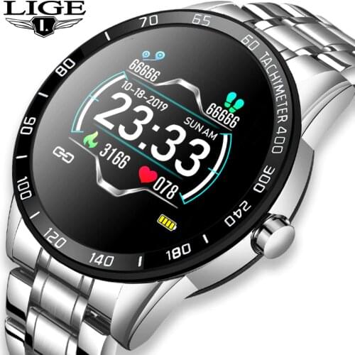 2020 New Color screen men sport smart watch Men Fitness tracker For iPhone/xiaomi Heart rate blood pressure function smartwatch