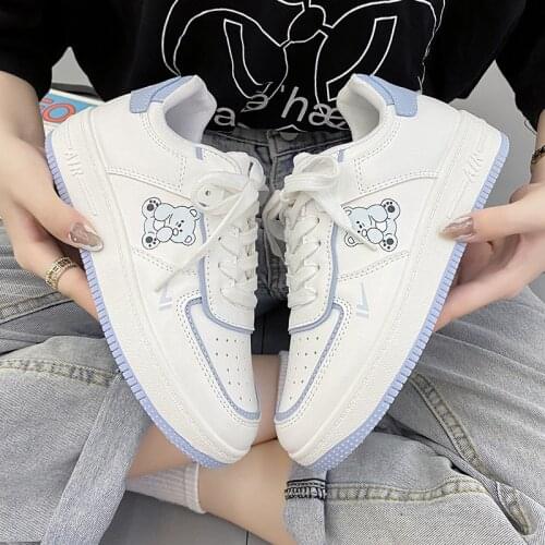 2021 New Japanese Students Cartoon Small White Shoes for Women Street Fashion Sneakers Women Korean Version Leisure Sports Shoes