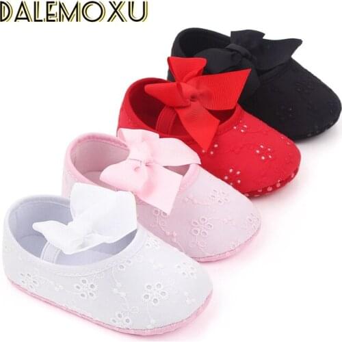 Baby Girls Cotton Shoes Bow Princess First Walkers Spring Autumn Toddlers Prewalkers Infant Soft Bottom Anti-Slip Sneaker 0-18M