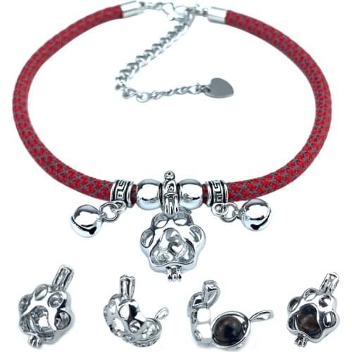 Openable footprints pendant pet cat collar dog pendant put into insect repellent oil decorative reflective Puppy Dog collar M L