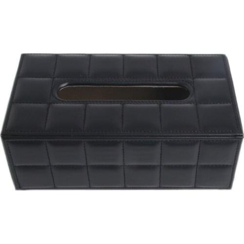 Durable Leather PU Standard Tissue Box Holder For Home Office Car Rectangular