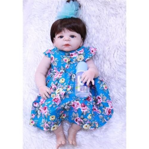 DollMai Lifelike Reborn Kids Girl 23'' full Silicone Baby Dolls DIY Reborns For Sale Birthday Gifts bebes reborn menina boneca