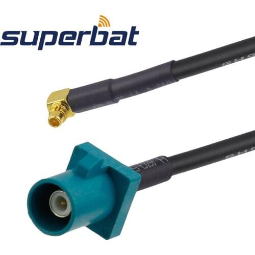 Superbat Fakra Male Plug "Z" Straight to MMCX Male Plug Right Angle Pigtail Cable RG174 15cm