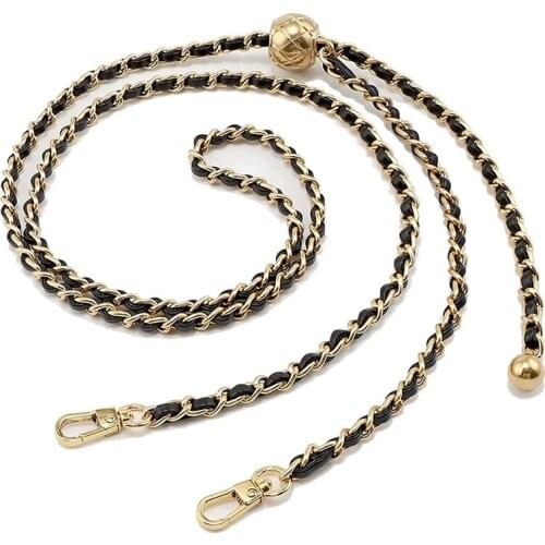 Thin Purse Chain Strap Adjustable - Replacement For Small Shoulder Crossbody Bag, 51 Inches Long Black