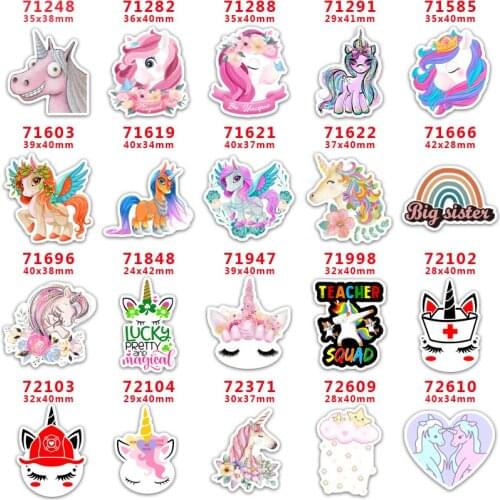 DIY Craft Supplies Sewing Accessories Cartoon Unicorn Printed Planar Resins Mold 30 Pieces. PR-71248