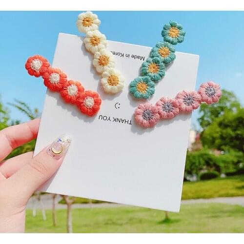 Sweety Daisies Hair Clip for Girls Birthday Gifts Hair Accessories Lovely Handmade Pink Blue Flowers Barrettes Hairwear заколки