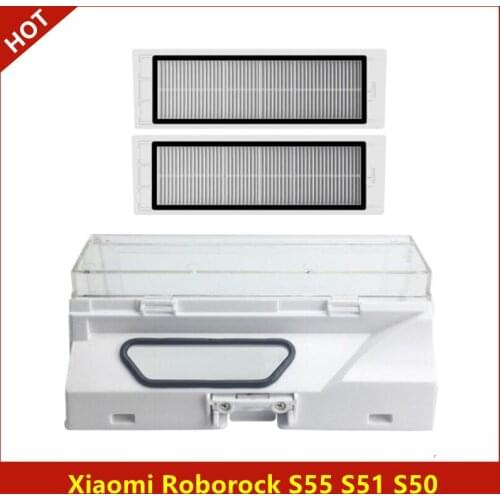 Dust Box For Xiaomi Robot 2st Generation Mi Roborock S55 S51 S50 Vacuum Cleaner Parts Hepa Filter Replacement Accessories