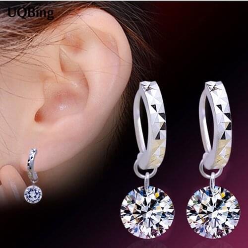 Newest Plata 925 Silver Crystal Clip Earrings For Women Girl Gift Party Jewelry