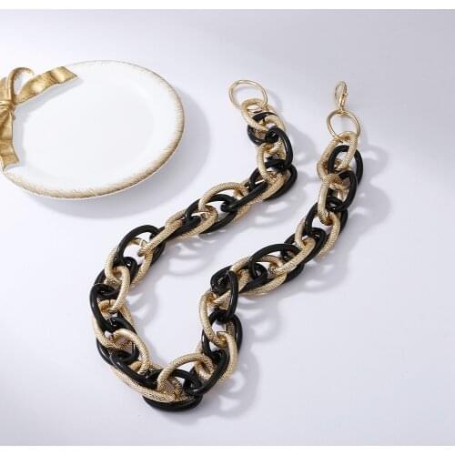 2021 Fashion Big Necklace for Women Twist Gold Silver Color Chunky Thick Lock Choker Chain Necklaces Party Jewelry