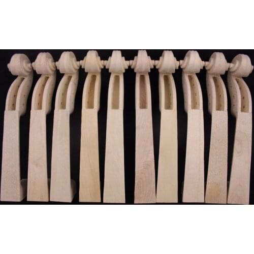 10pcs hand carved Student Maple White Violin Neck 4/4 size Violin Parts