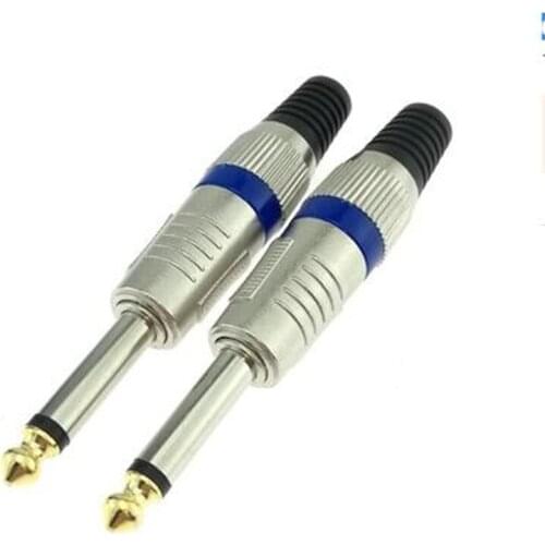 2pcs 6.35mm 6.5mm connector mono audio plug jack 6.5 amplifier microphone plug 6.35 mono sophomore core