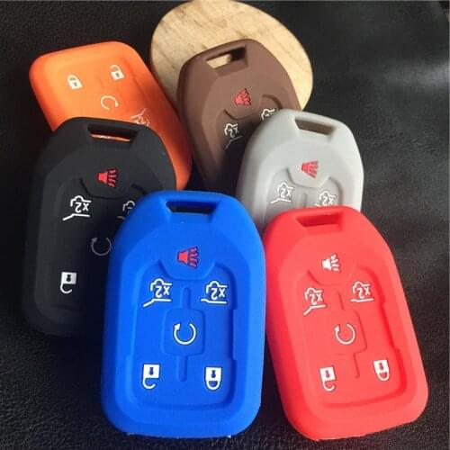2016 new silicone car key cover case holder shell for Chevrolet Camaro for GMC 5 Button remote key case