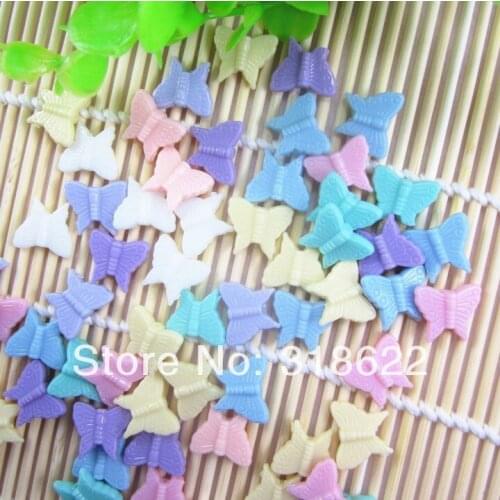 2016 Mixed Spring Colors Butterfly Acrylic Beads DIY Loose Charm Beads Jewelry Findings 200pcs