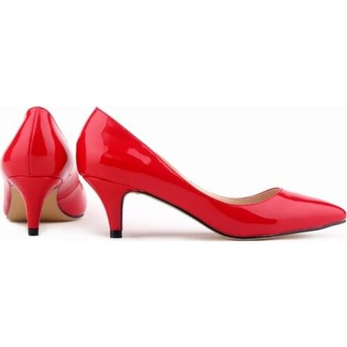 2020 New Arrival Fashion Stiletto Pointed Toe Wedding Shoes Bride Slip On Patent Leather For Women Footwear Zapatos Mujer