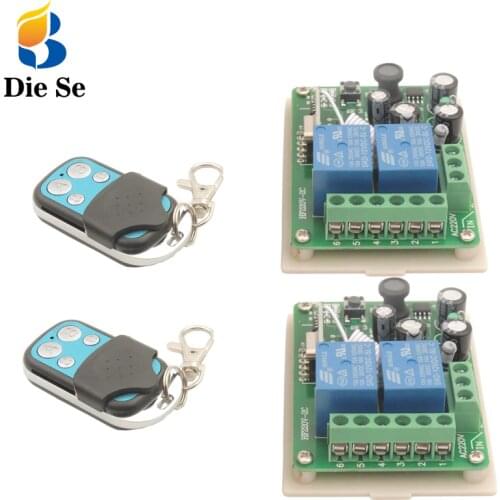 433MHz Universal Wireless Remote Control Switch AC220V 2CH rf Relay Receiver and EV1527 Transmitter for door electronic controls
