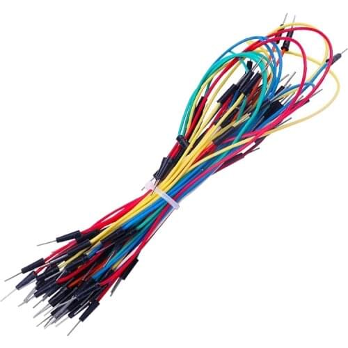 65pcs/lot Jump Wire Cable Male to Male Flexible Jumper Wires for Arduino Breadboard wire DIY