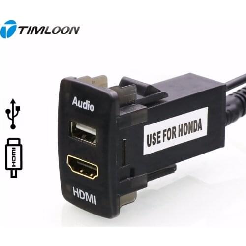 Car USB Audio Input Charger with HDMI Socket Use for Honda,Civic,Spirior,CRV,Fit Jazz,City,Accord,Odyssey,Jade,XRV,Elysion